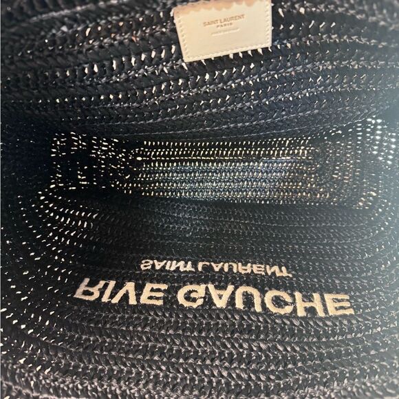 NWT YSL Rive Gauche Embroidered Rafia Tote Bag - Picture 8 of 10